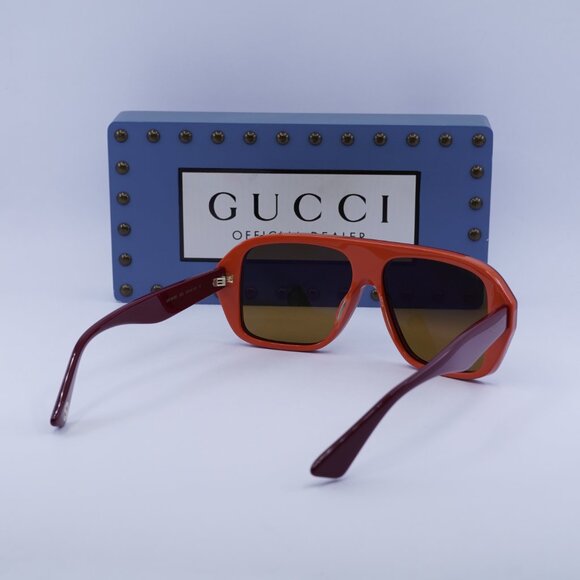 Final Price! Gucci GG1615S 003 Red/Orange/Ocher Sunglasses - Picture 9 of 10